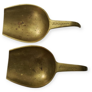 CARL AUBOCK Brass Ashtray Bowl Scoops Austria 1950s Set Of 2 (Two)